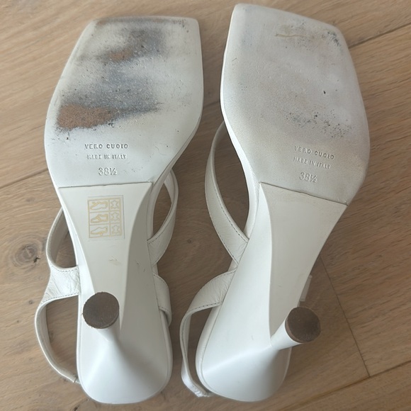 GIA BORGHINI x RHW Thong Wedge Sandal in White 38.5 - Picture 5 of 6